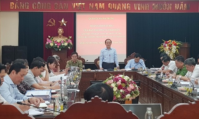 Phó Chủ tịch Thường trực HĐND TP chủ trì giám sát việc thực hiện Chương trình số 05-CTr/TU tại Quận ủy Hai Bà Trưng